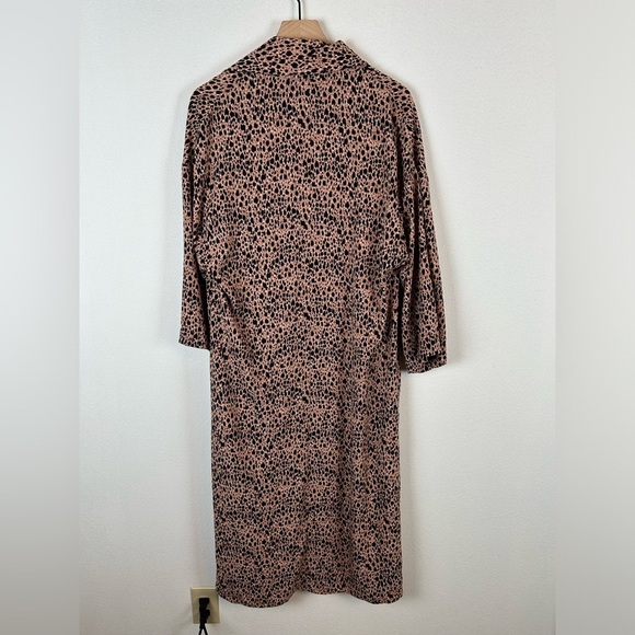 Free People Daria Oversized Leopard Shirt Dress Duster Animal Print XS - Picture 8 of 12
